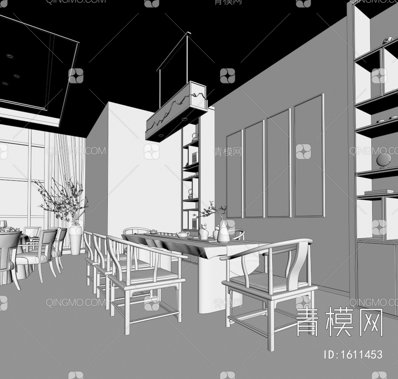 餐厅包厢3D模型下载【ID:1611453】