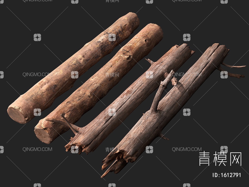 木头 树杆 木材 木柴 木棍 柱子3D模型下载【ID:1612791】
