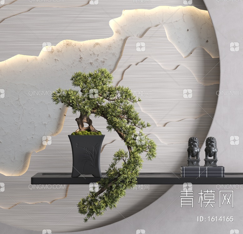 松树盆景3D模型下载【ID:1614165】