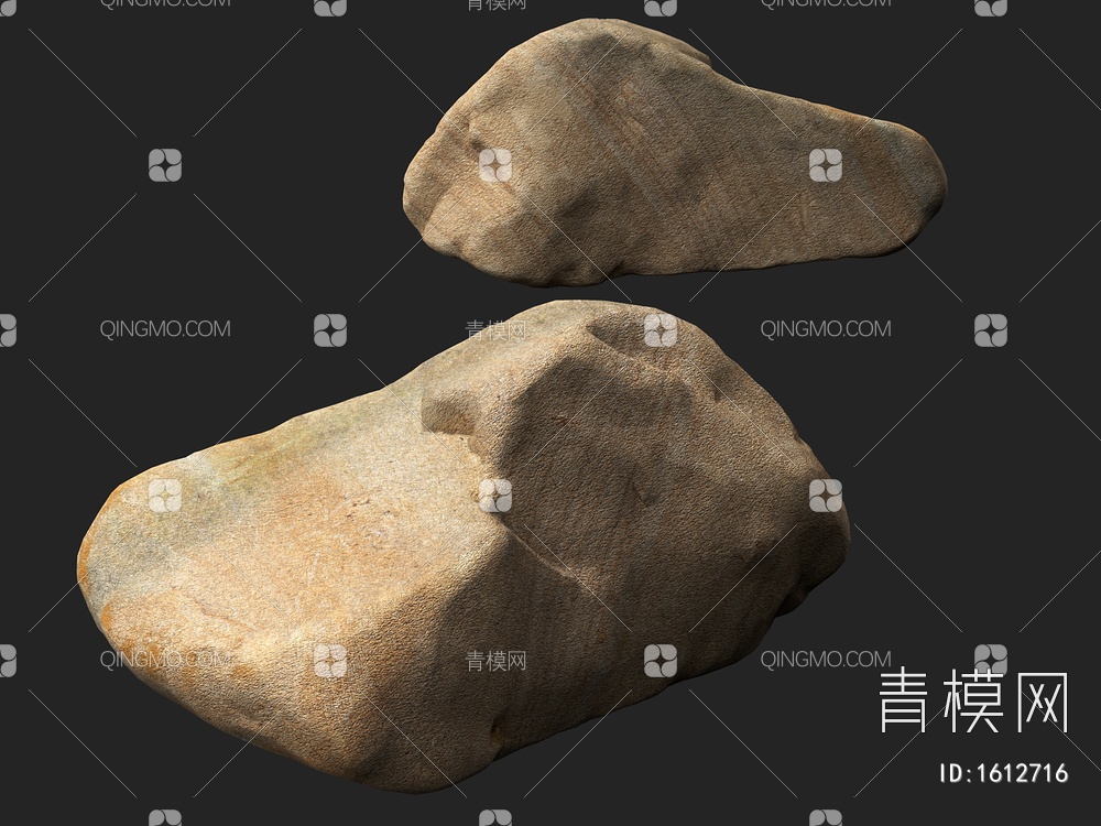 岩石 石头 石块 景观石 海滩岩石3D模型下载【ID:1612716】