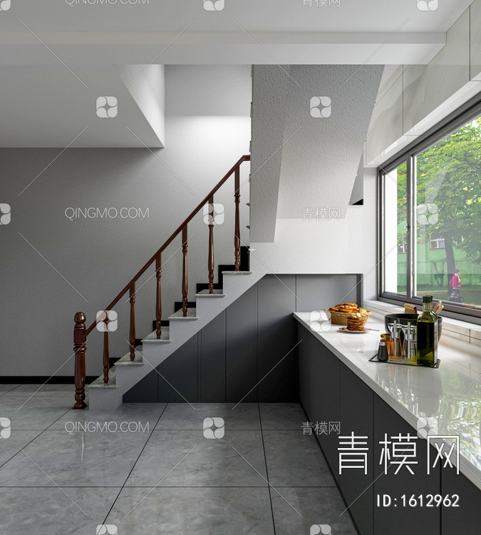 楼梯 楼梯扶手3D模型下载【ID:1612962】