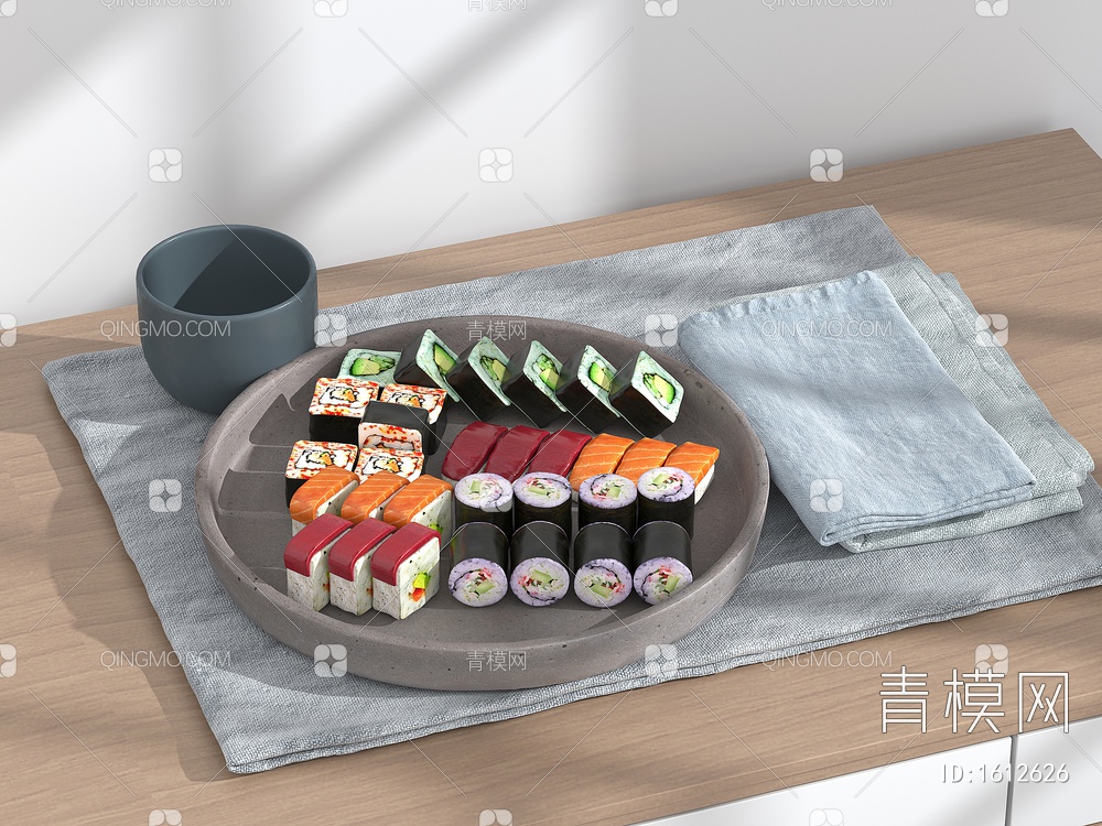 寿司 料理3D模型下载【ID:1612626】
