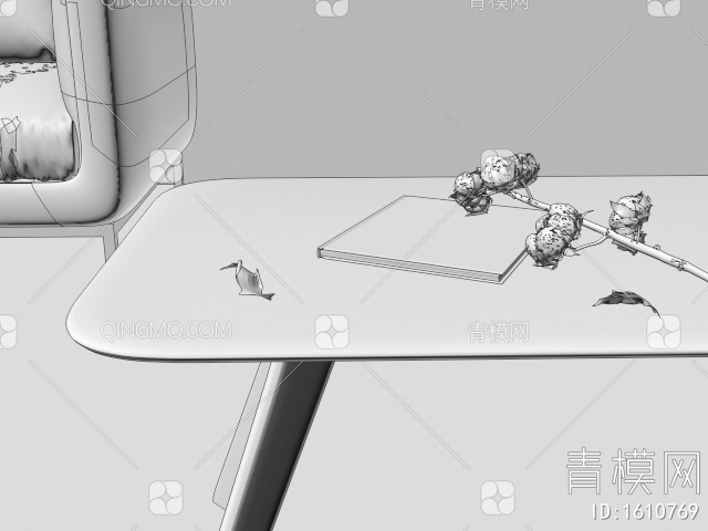 生活家具 木质餐桌3D模型下载【ID:1610769】