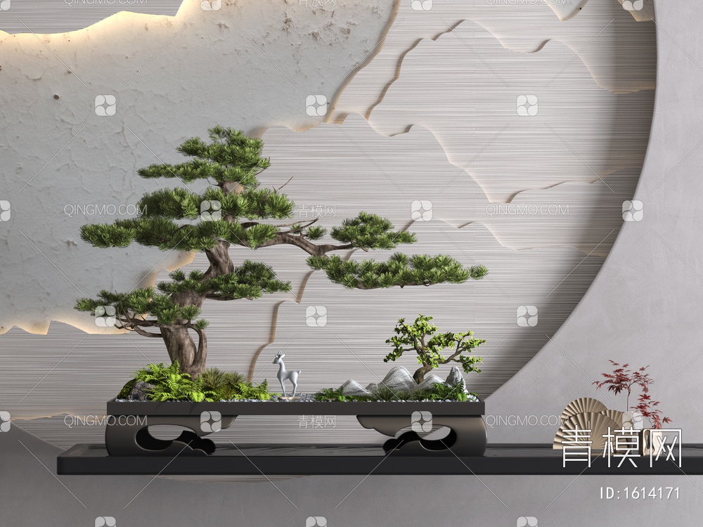 松树盆栽3D模型下载【ID:1614171】