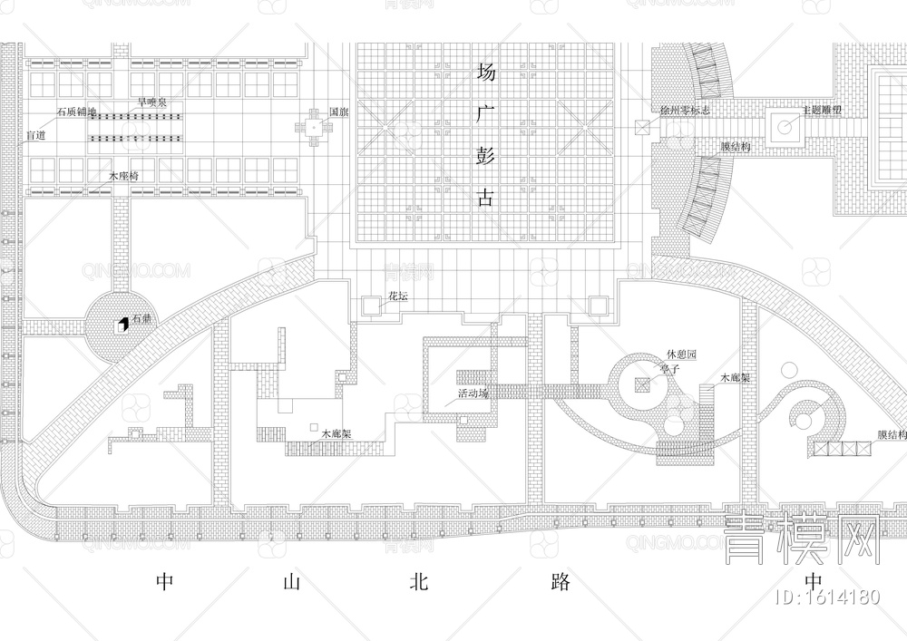 广场设计平面图【ID:1614180】
