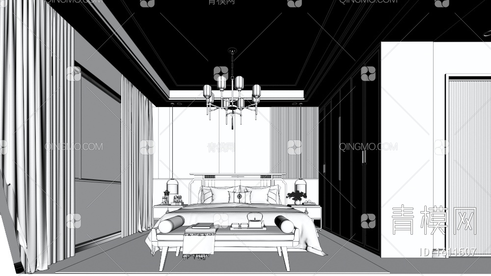 书房、卧室、客厅3D模型下载【ID:1611507】