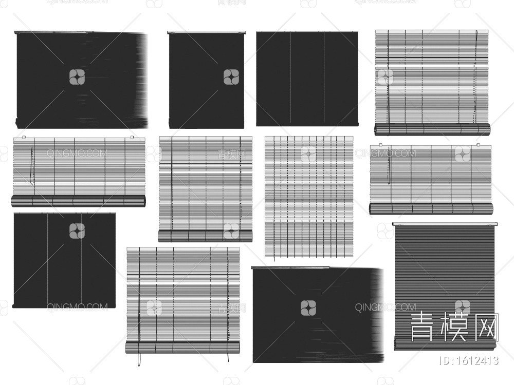 竹帘3D模型下载【ID:1612413】