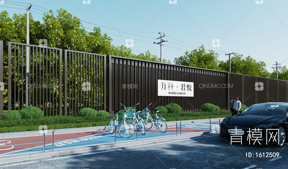围墙 护栏 围栏3D模型下载【ID:1612509】