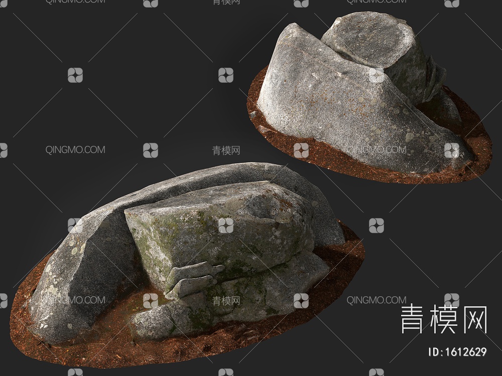 岩石 石头 石块 景观石 海滩岩石3D模型下载【ID:1612629】