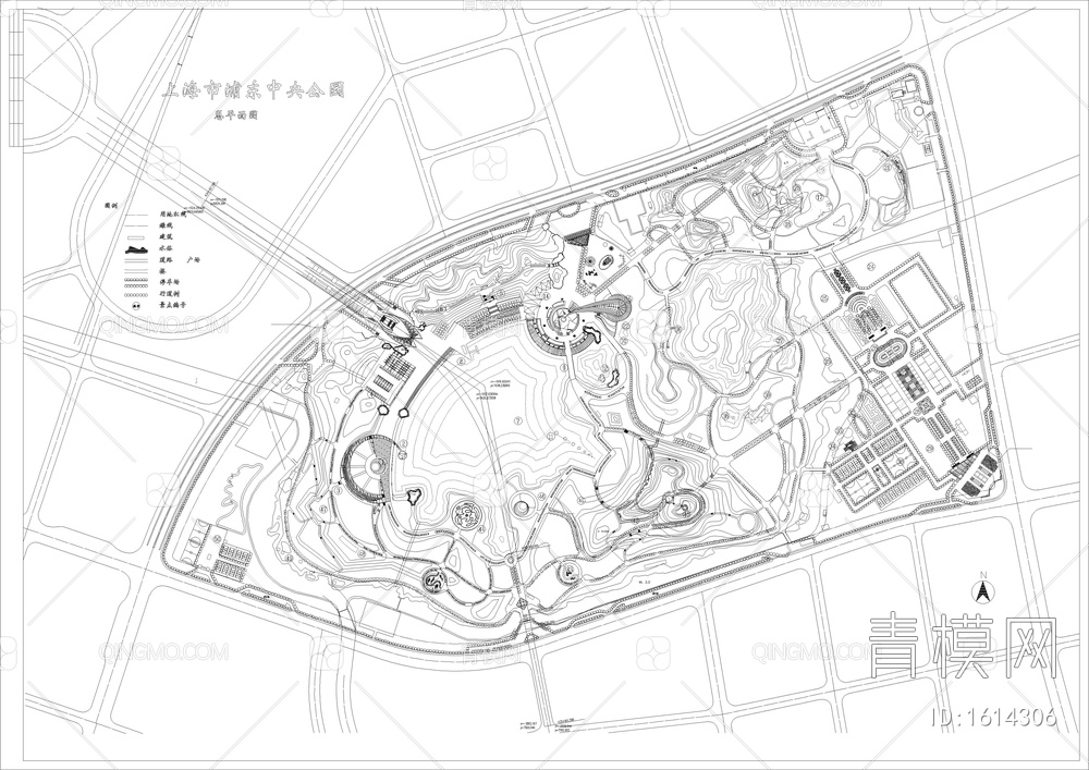 中央公园规划总平面图【ID:1614306】
