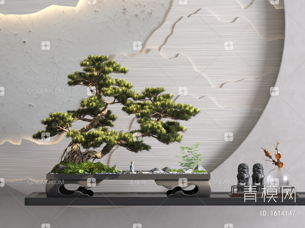 松树盆栽3D模型下载【ID:1614147】