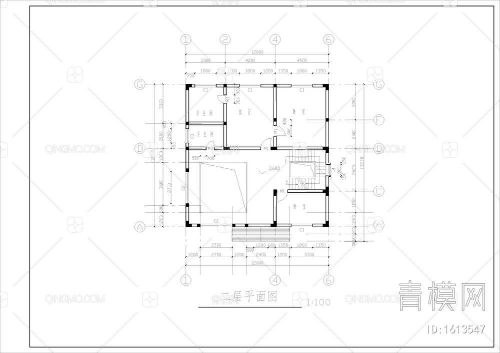 高档别墅别墅建筑结构全套图纸【ID:1613547】