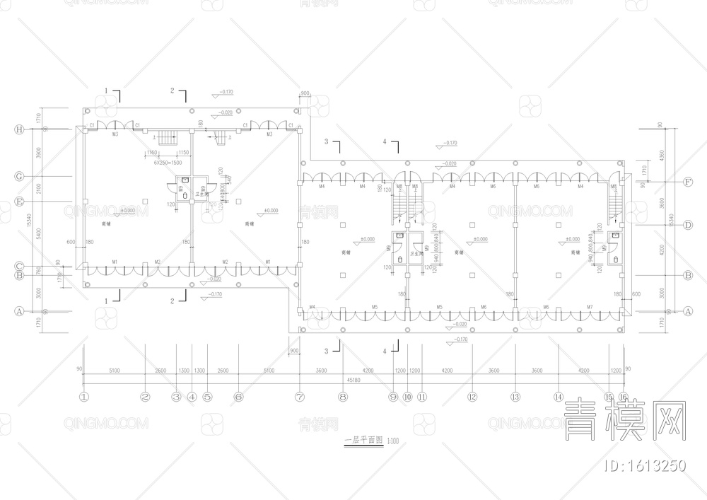 仿古民居建筑cad图【ID:1613250】