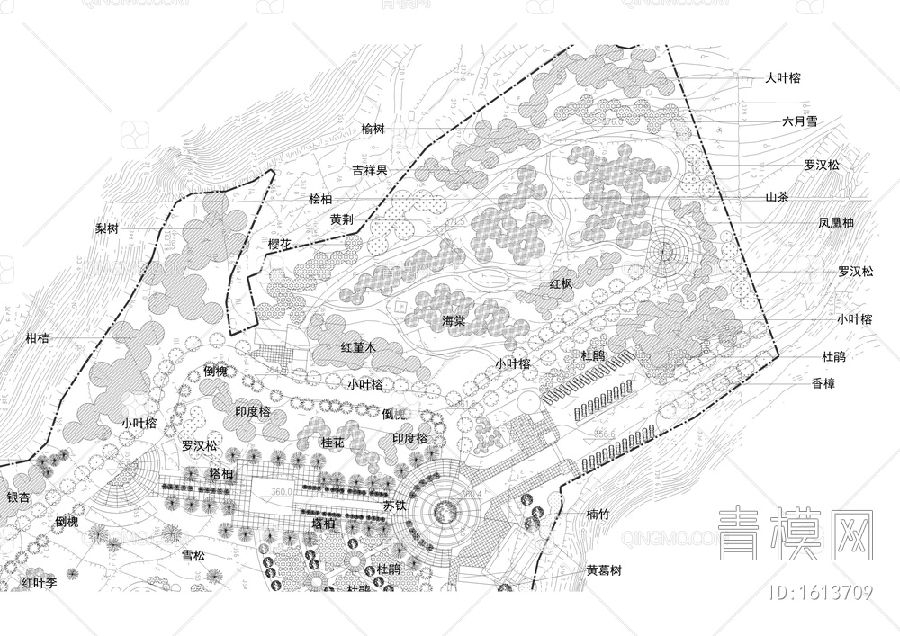 景观公园规划平面图【ID:1613709】