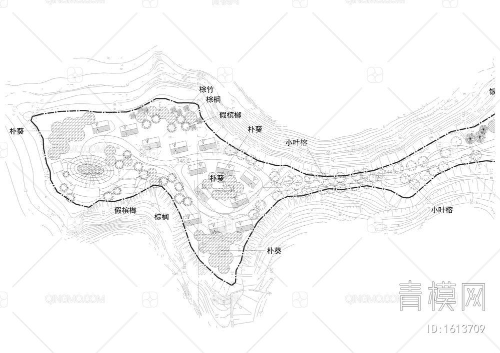 景观公园规划平面图【ID:1613709】