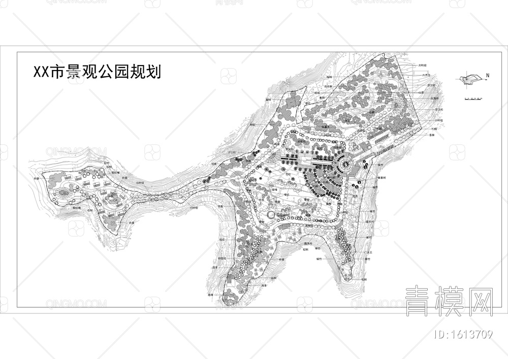 景观公园规划平面图【ID:1613709】