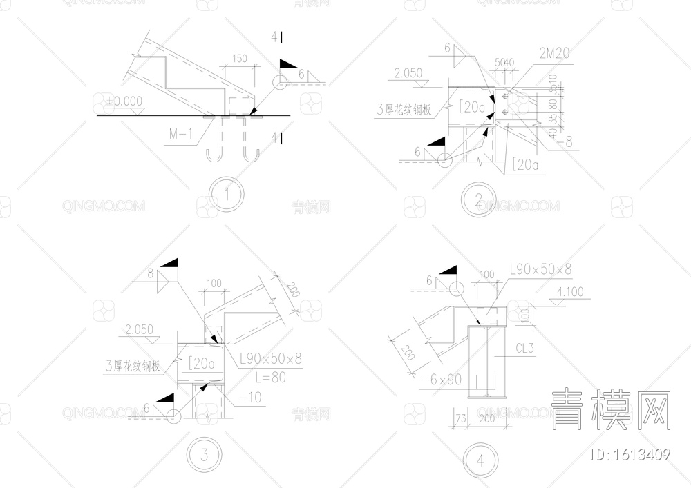 钢结构楼梯详图【ID:1613409】