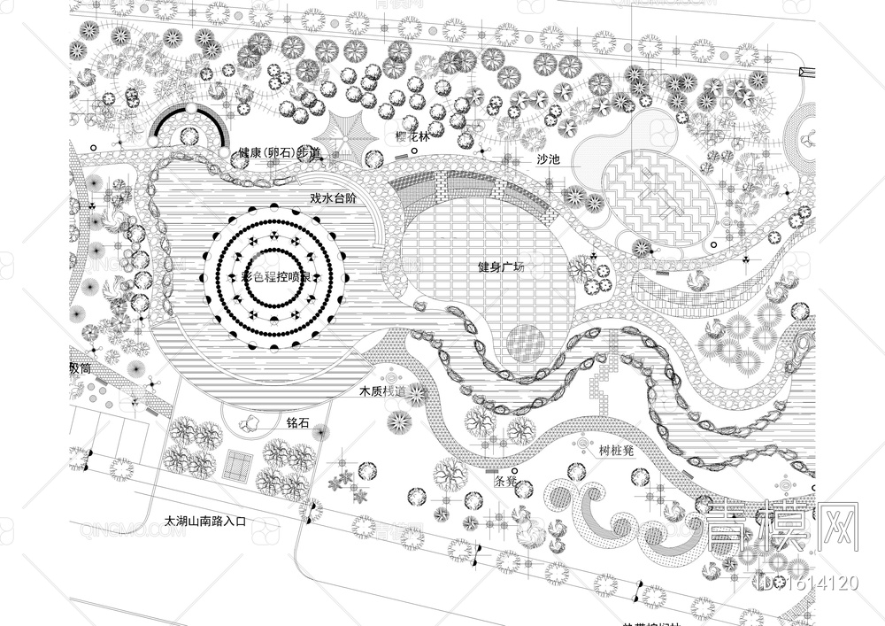 楚园规划景观绿化平面图【ID:1614120】