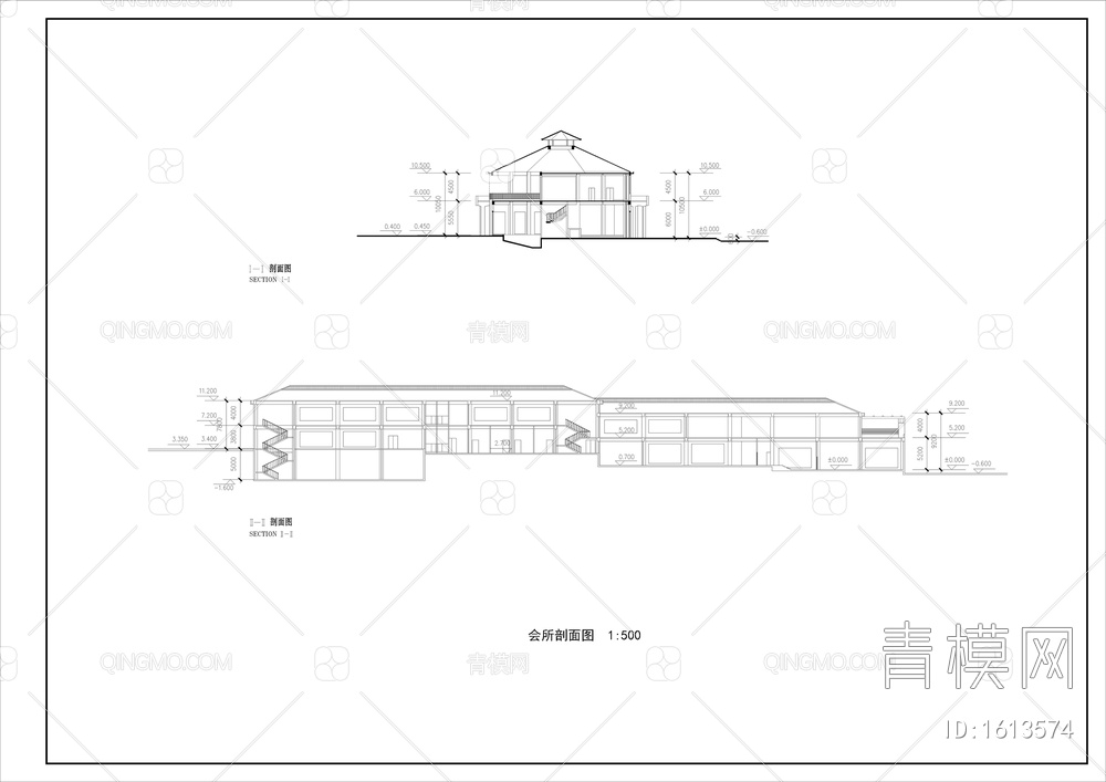 会所建筑图【ID:1613574】