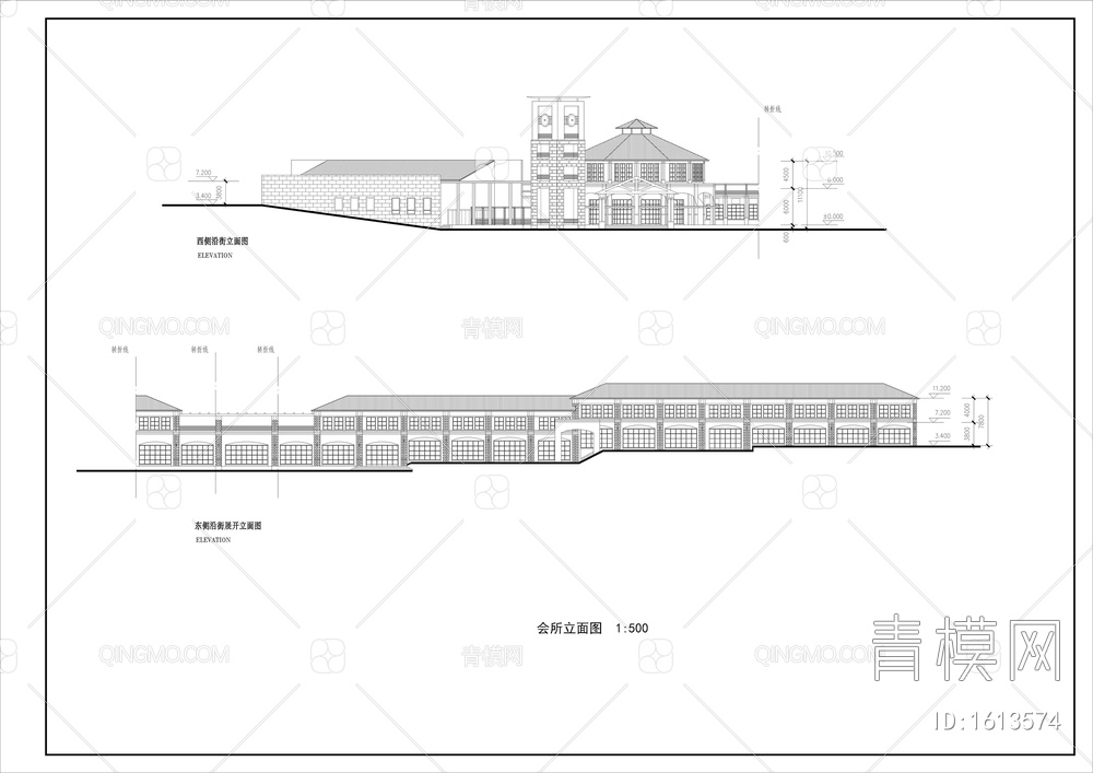 会所建筑图【ID:1613574】