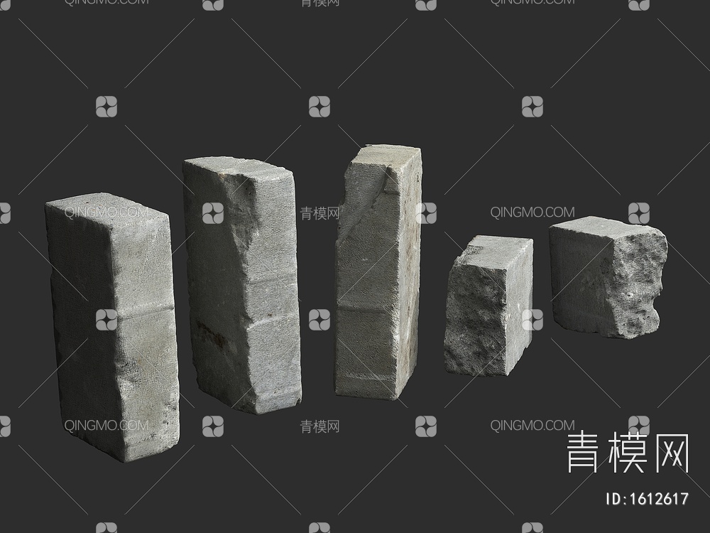 砖头 砖块 水泥砖 煤渣砖3D模型下载【ID:1612617】