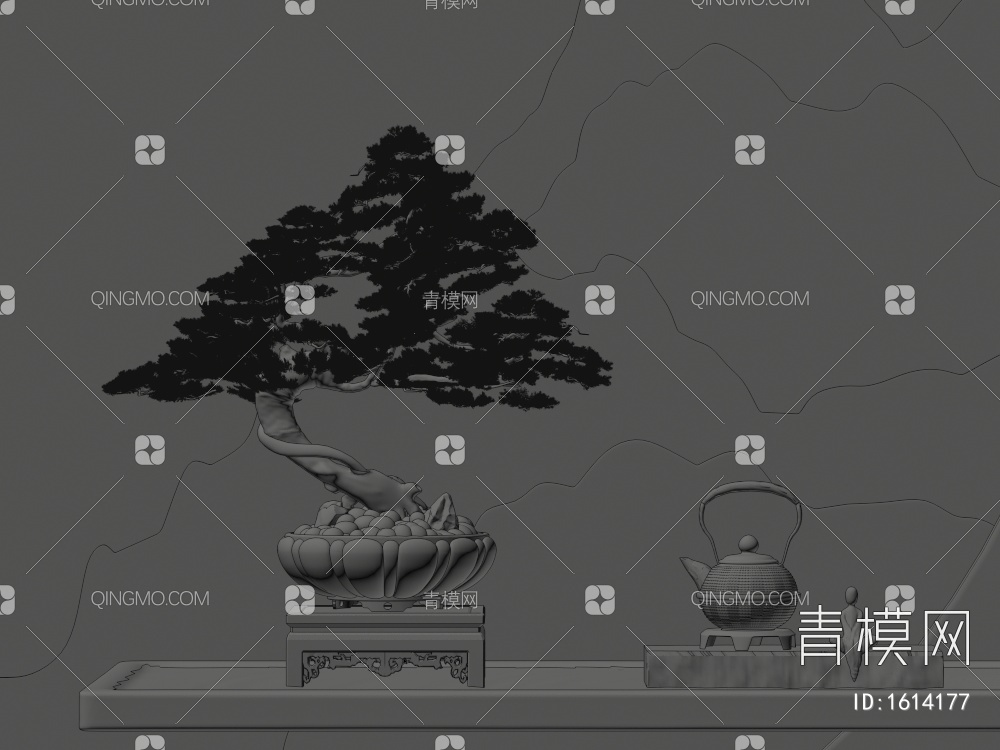 松树盆景3D模型下载【ID:1614177】