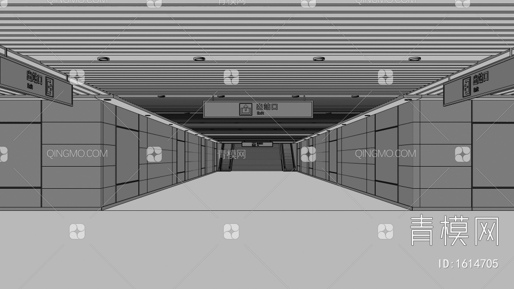 地铁站台地下通道3D模型下载【ID:1614705】