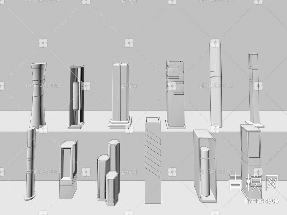 景观灯 户外灯 草坪灯 草地路灯 花园室外落地灯 庭院灯3D模型下载【ID:1614906】
