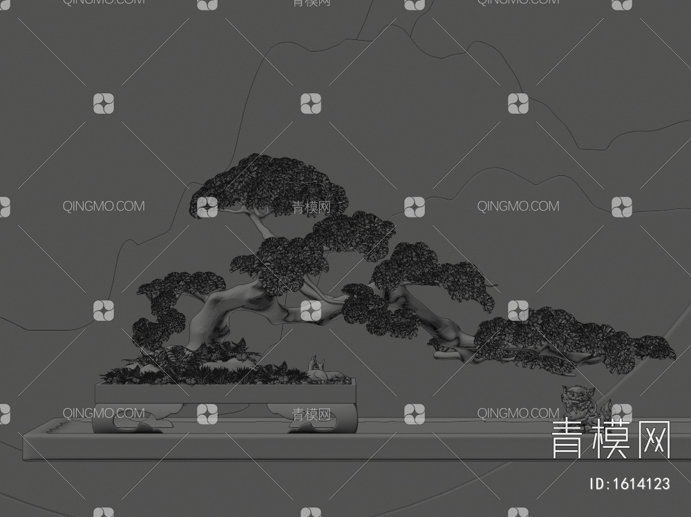 松树盆栽3D模型下载【ID:1614123】