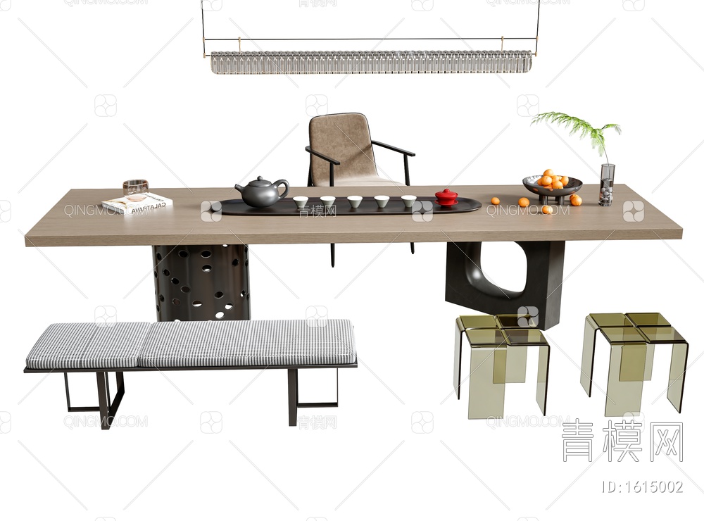 茶桌椅3D模型下载【ID:1615002】