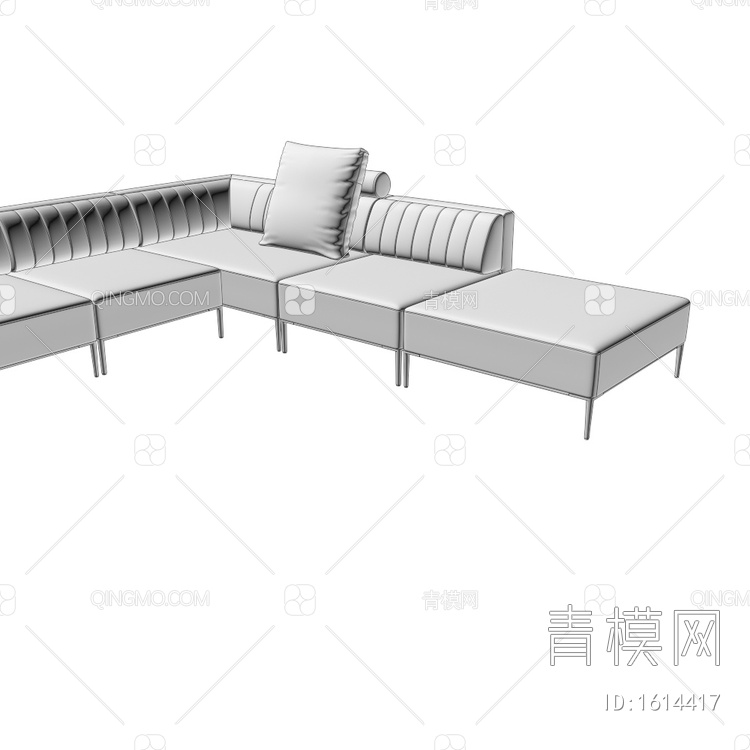 Como超L型沙发3D模型下载【ID:1614417】
