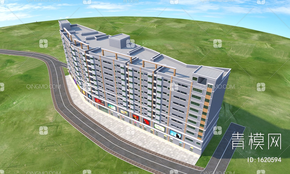 公寓住宅建筑3D模型下载【ID:1620594】