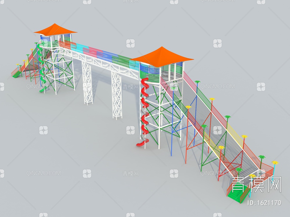 游乐设备天空步道、玻璃桥3D模型下载【ID:1621170】