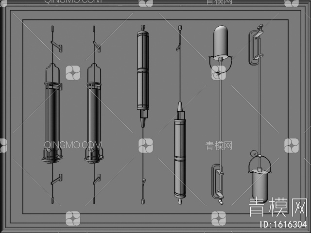 长条壁灯3D模型下载【ID:1616304】