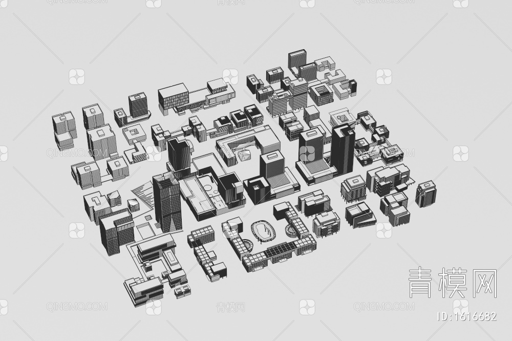 办公楼-配楼3D模型下载【ID:1616682】