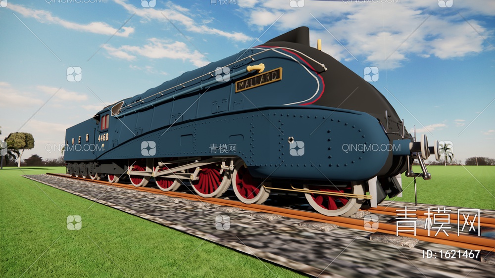 拉货的火车SU模型下载【ID:1621467】