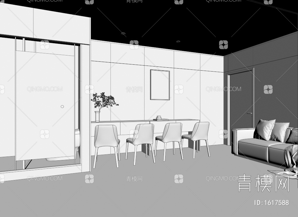 酒店空间3D模型下载【ID:1617588】