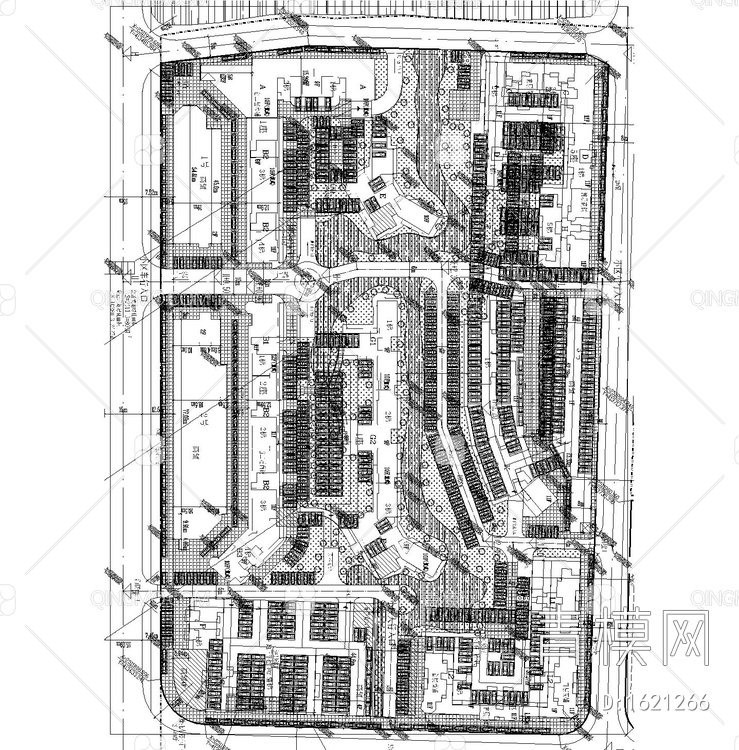 小区种植绿化规划平面图【ID:1621266】