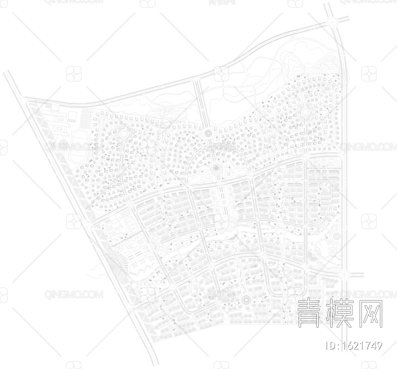 小区规划平面图【ID:1621749】