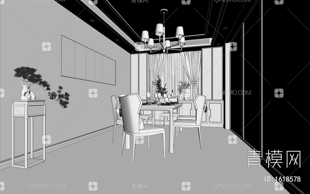 客餐厅3D模型下载【ID:1618578】