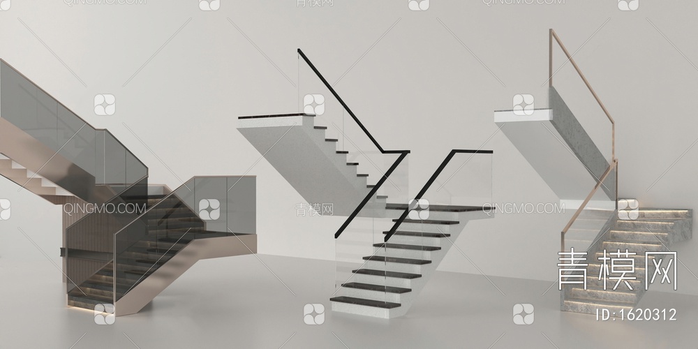 扶手楼梯3D模型下载【ID:1620312】