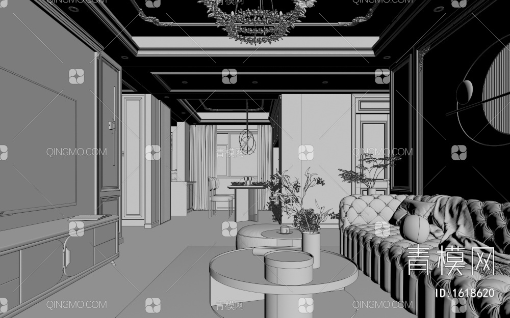 客餐厅3D模型下载【ID:1618620】