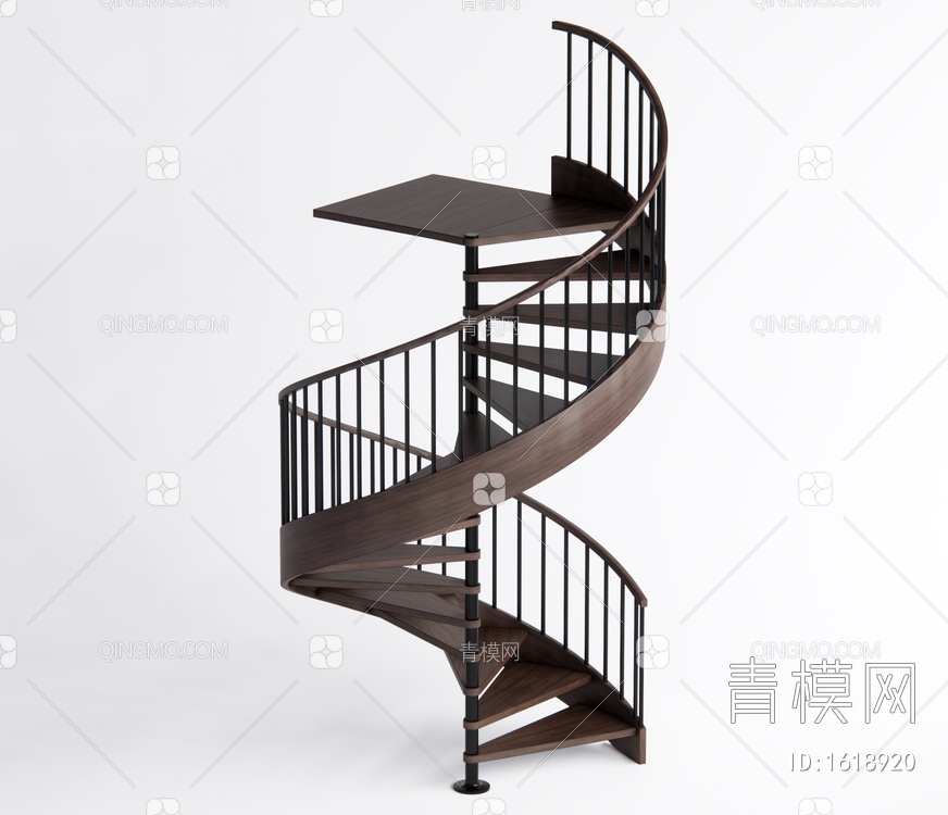 旋转楼梯SU模型下载【ID:1618920】