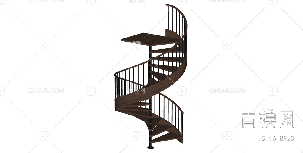 旋转楼梯SU模型下载【ID:1618920】