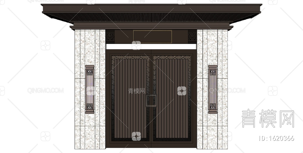 庭院门 庭院大门SU模型下载【ID:1620366】