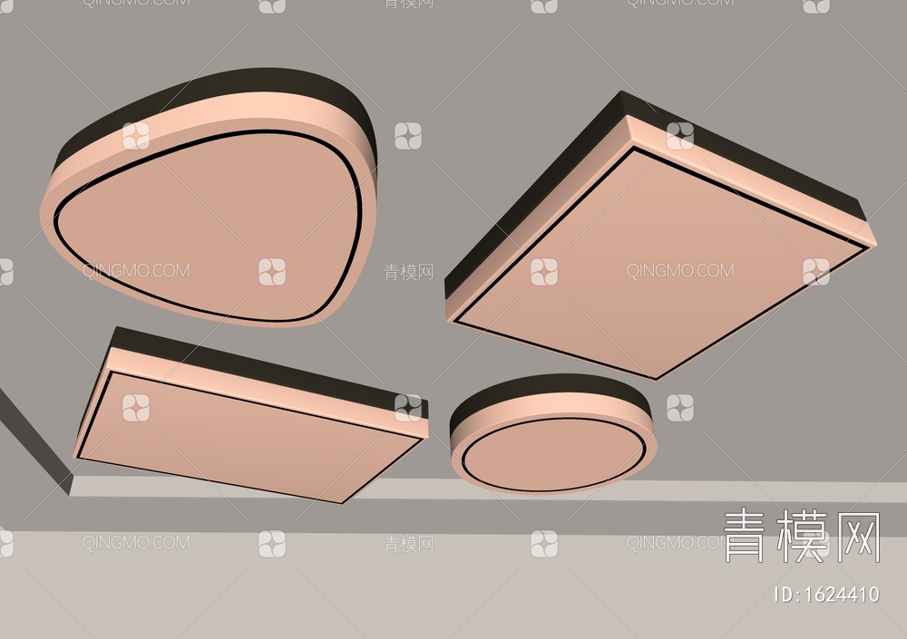 吸顶灯SU模型下载【ID:1624410】