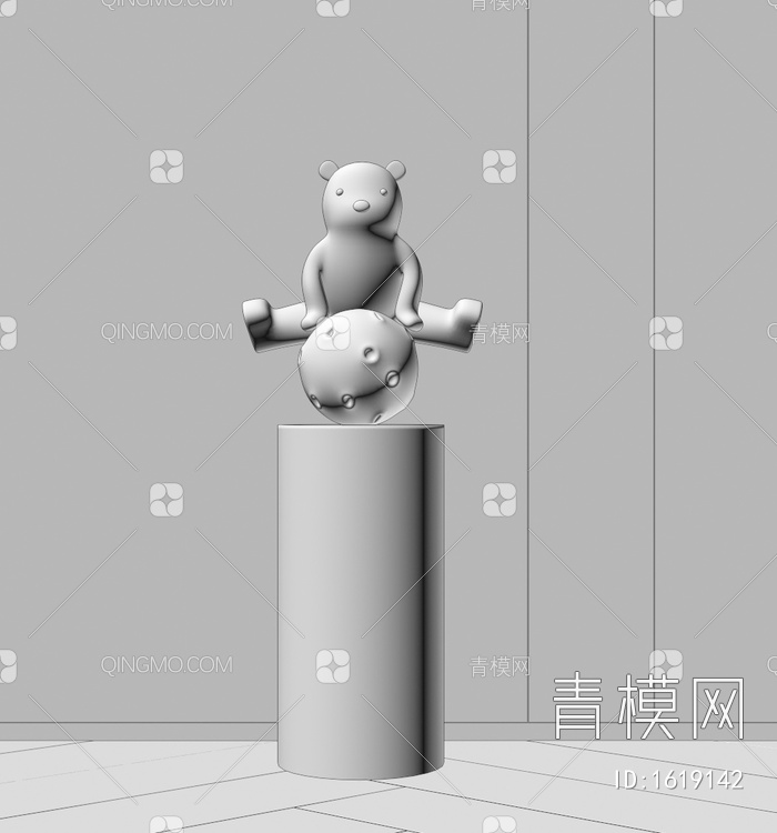 雕塑摆件3D模型下载【ID:1619142】