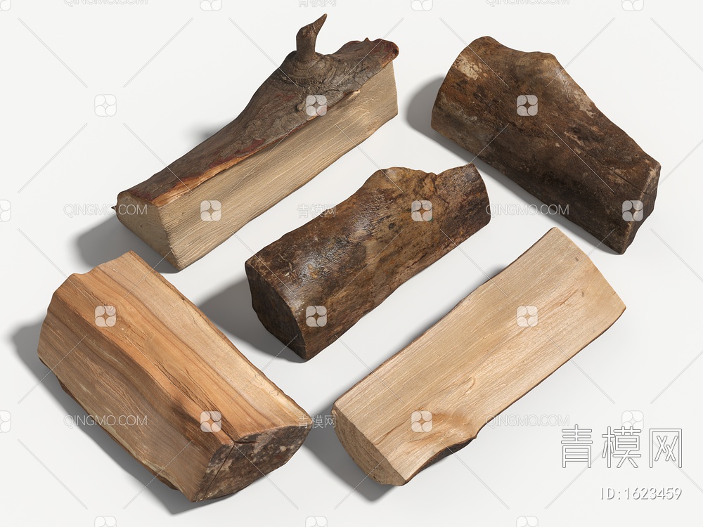 木头树杆 木材 木柴 木棍 朽木3D模型下载【ID:1623459】
