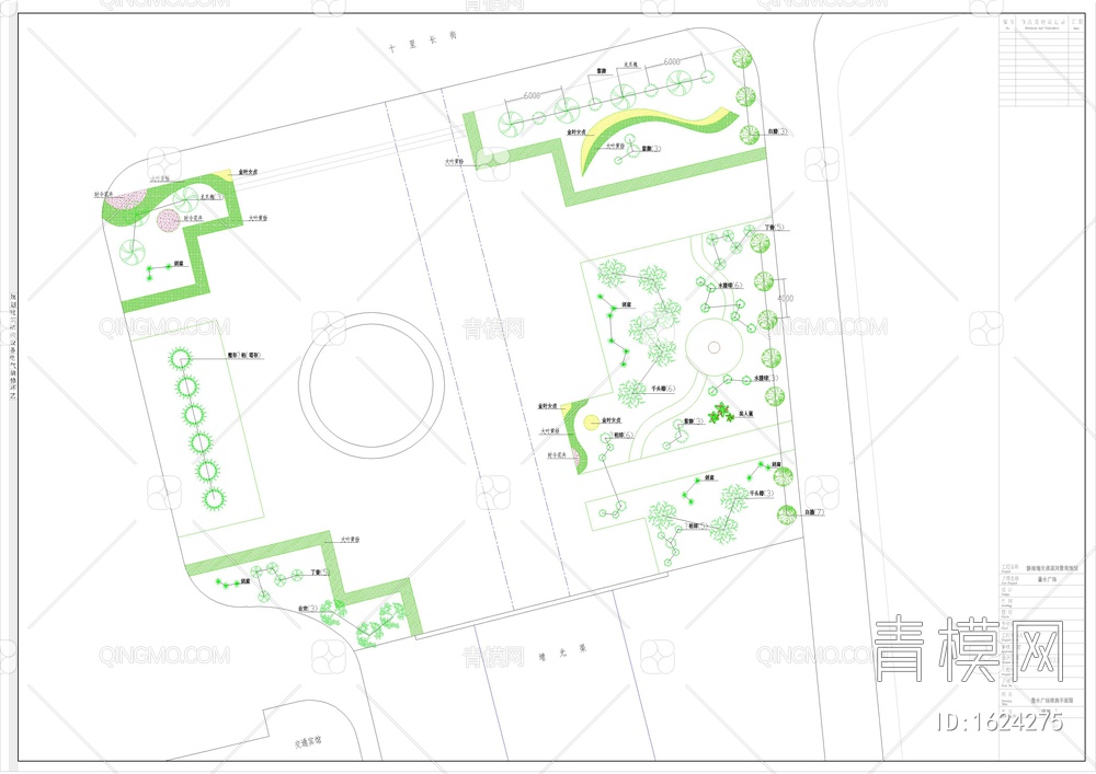 生肖广场绿化平面图【ID:1624275】