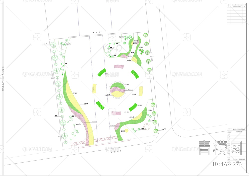 生肖广场绿化平面图【ID:1624275】